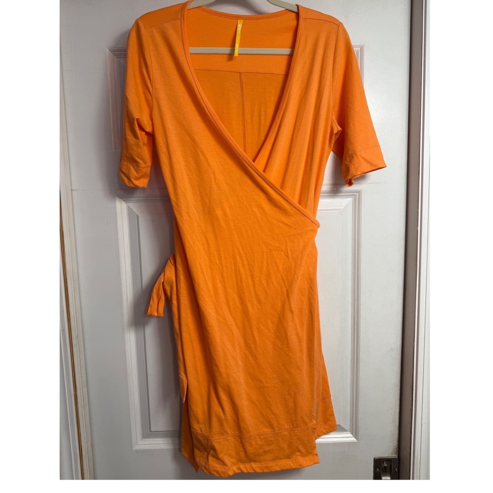 Lole Orange Wrap Dress Short Sleeve‎ Tie Waist Casual Size Small Summer Travel